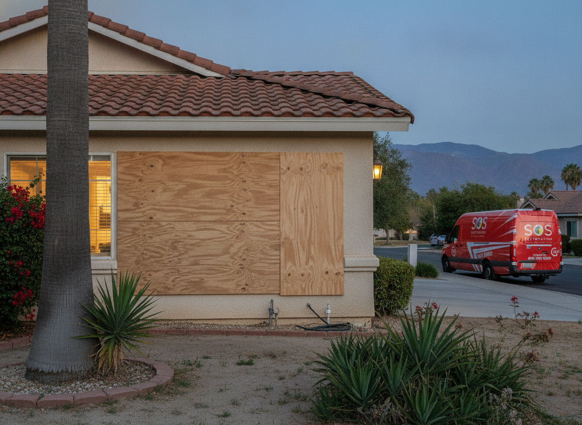 Storm damage repair and emergency board-up